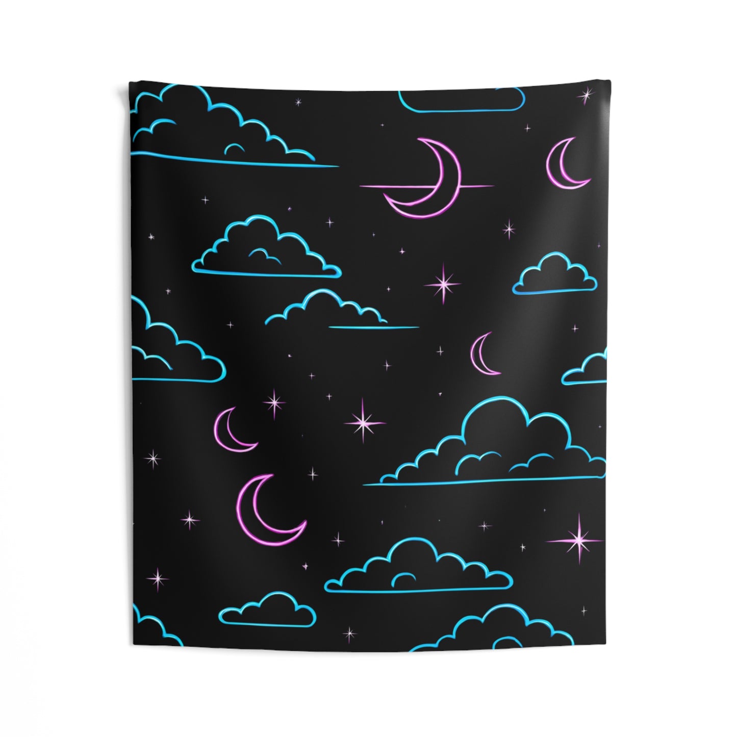Celestial Cloud Wall Tapestry - Dreamy Decor, Bohemian Home, Starry Night Art, Bedroom Aesthetic, Festival Wall Hanging