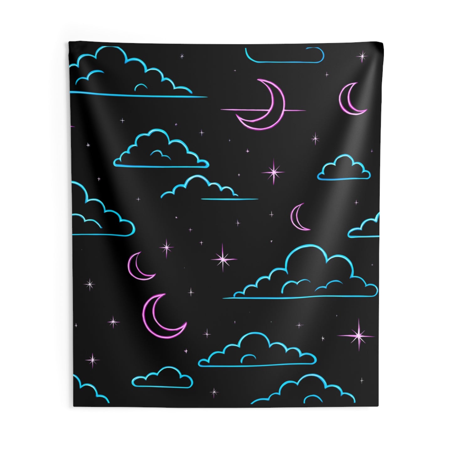 Celestial Cloud Wall Tapestry - Dreamy Decor, Bohemian Home, Starry Night Art, Bedroom Aesthetic, Festival Wall Hanging