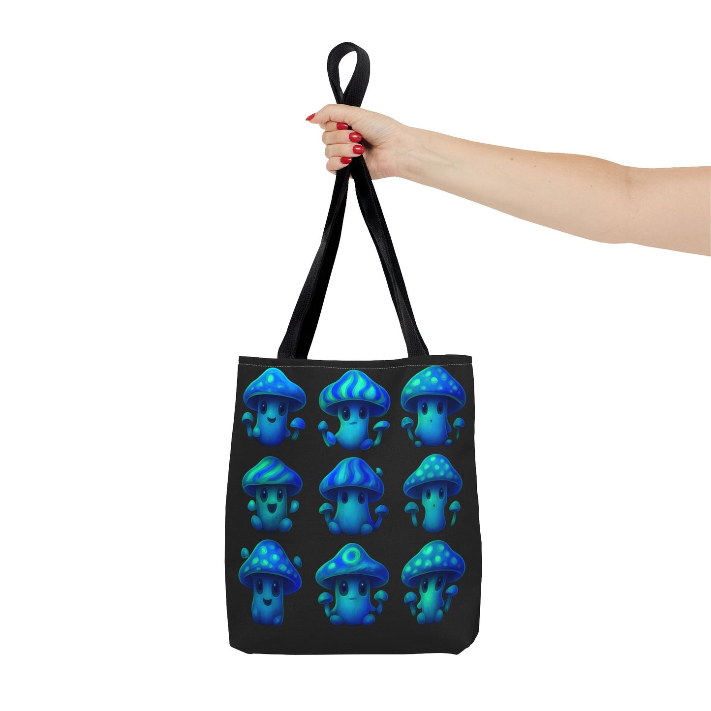 Blue Neon Mushroom Tote Bag – Bold, Trippy, and Perfectly Unique