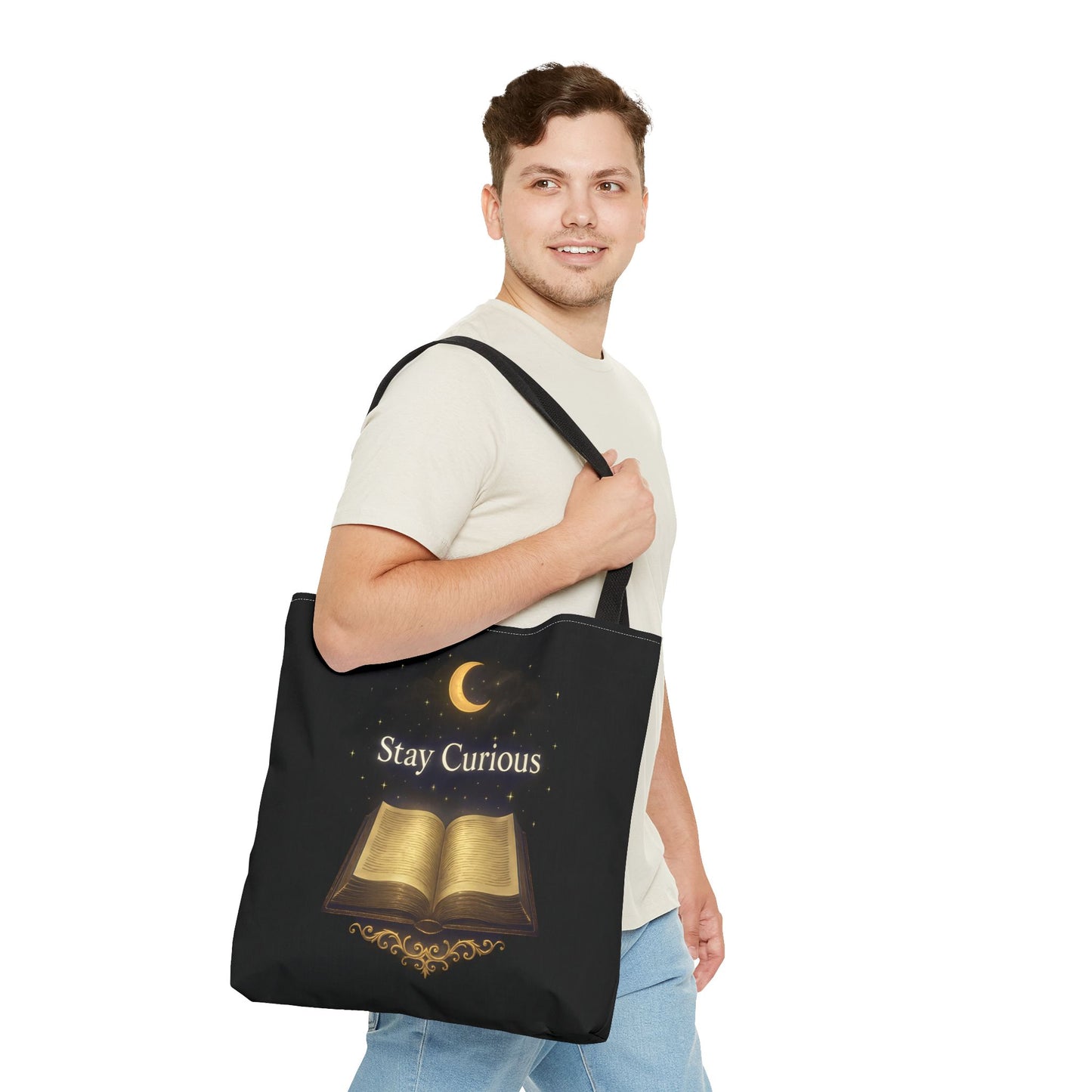 Book Lover's Tote Bag, Stay Curious Inspiration, Literary Gift, Reading Accessory, Library Lover's Carryall