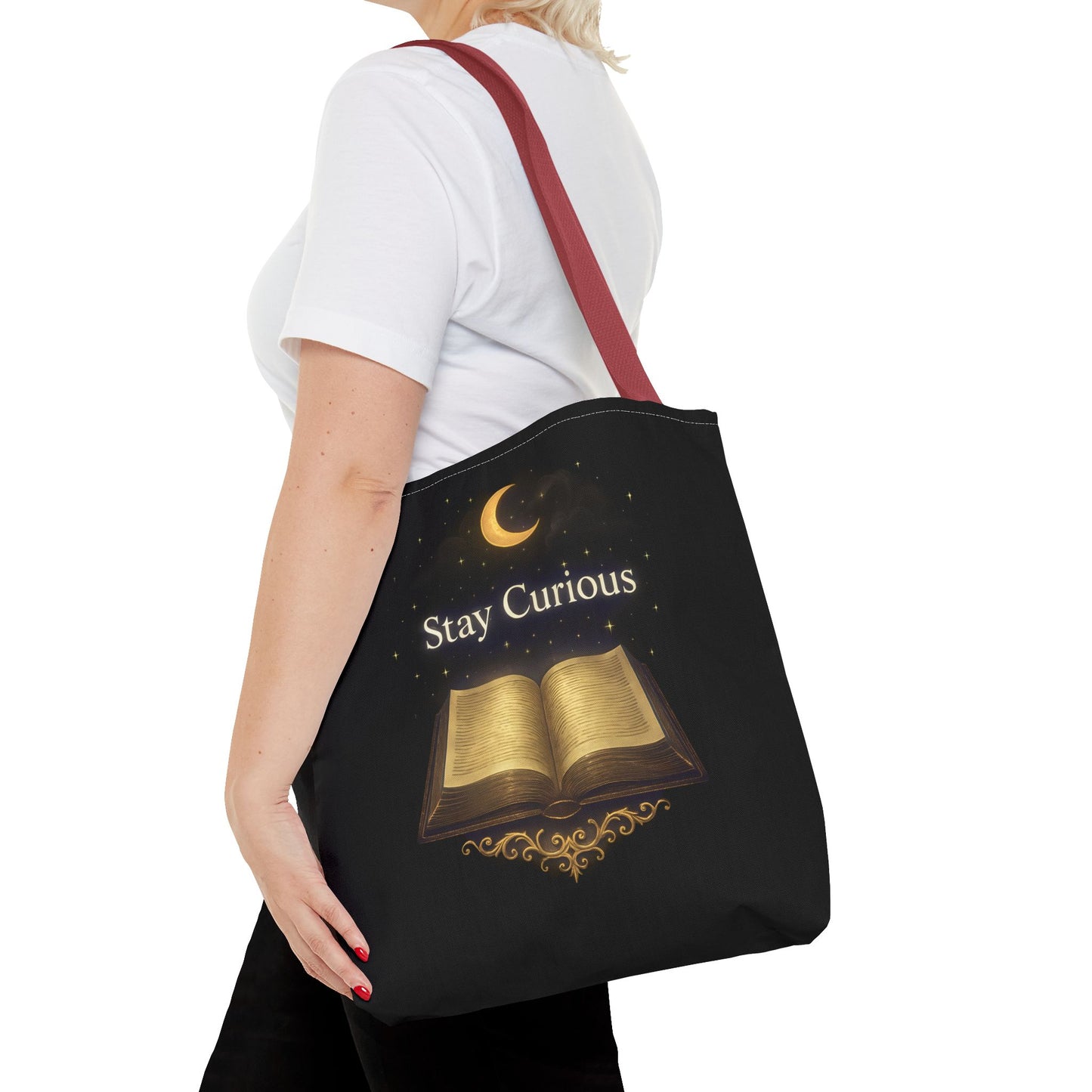 Book Lover's Tote Bag, Stay Curious Inspiration, Literary Gift, Reading Accessory, Library Lover's Carryall