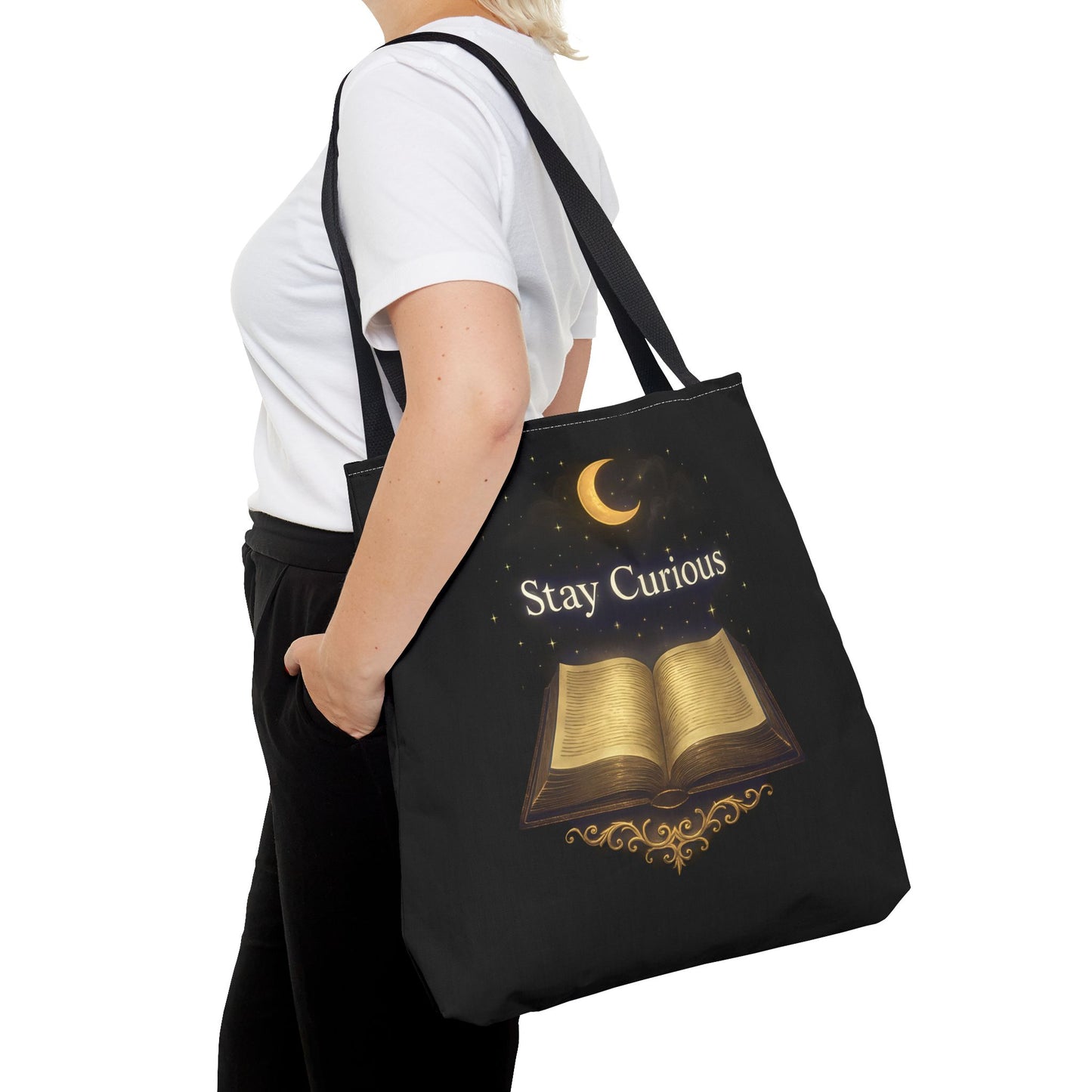 Book Lover's Tote Bag, Stay Curious Inspiration, Literary Gift, Reading Accessory, Library Lover's Carryall