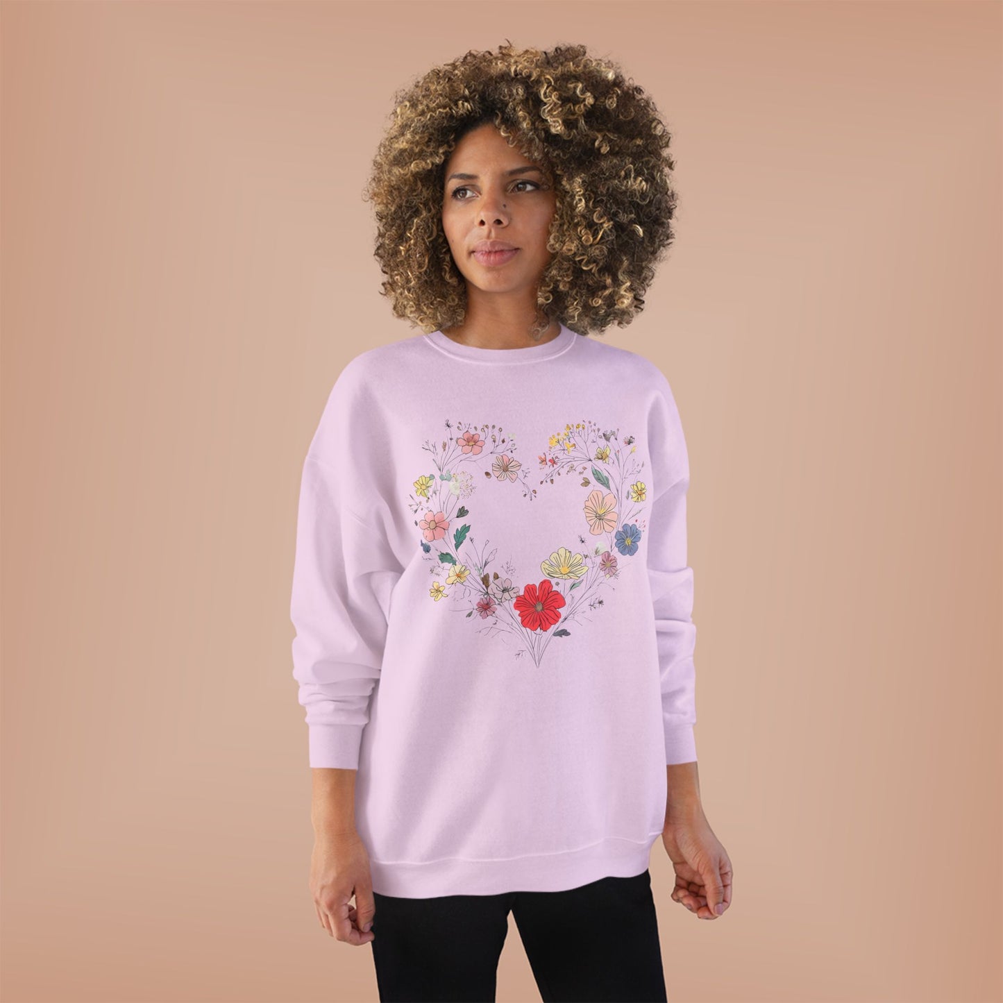 Floral Heart Eco-Friendly Crewneck Sweatshirt | Unisex