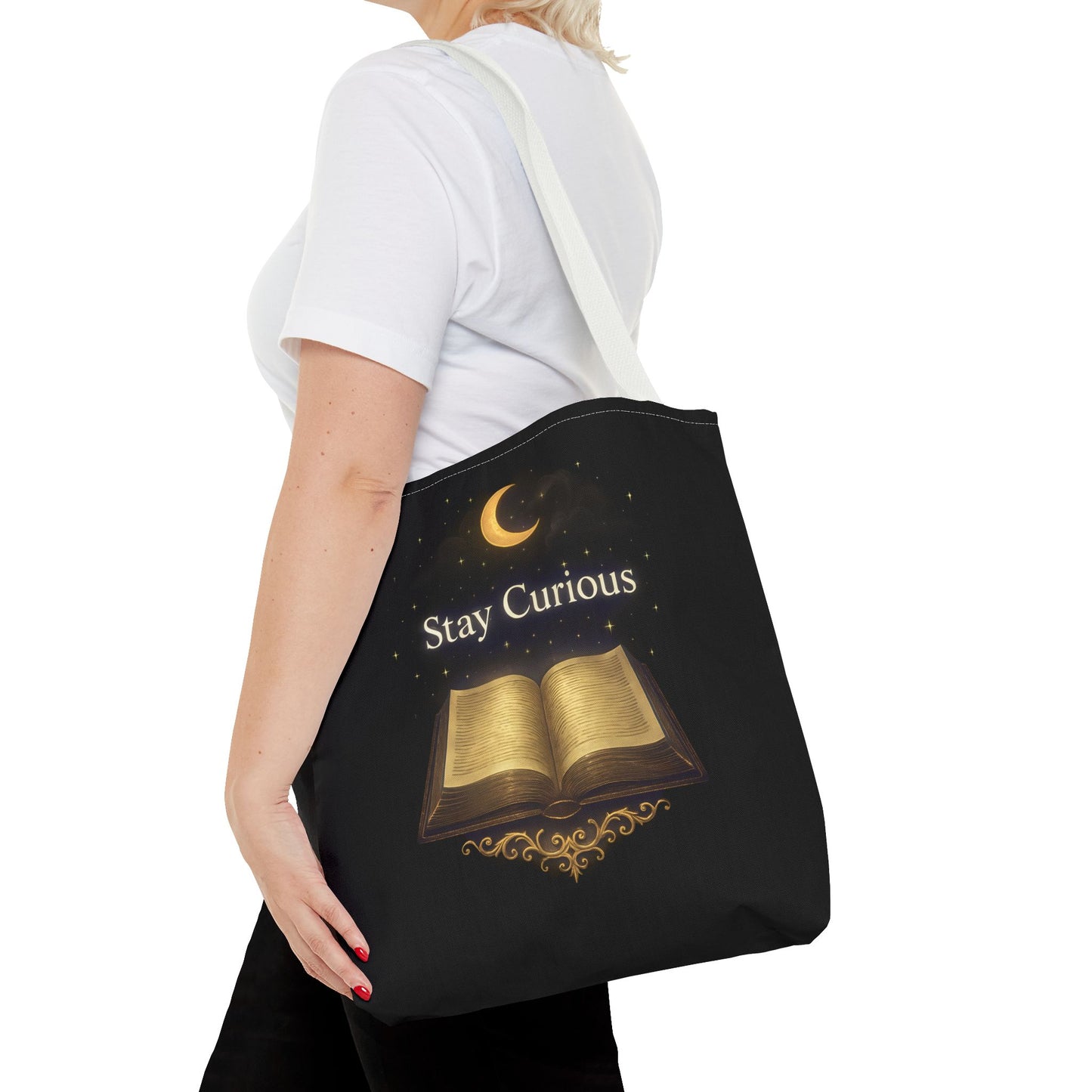 Book Lover's Tote Bag, Stay Curious Inspiration, Literary Gift, Reading Accessory, Library Lover's Carryall