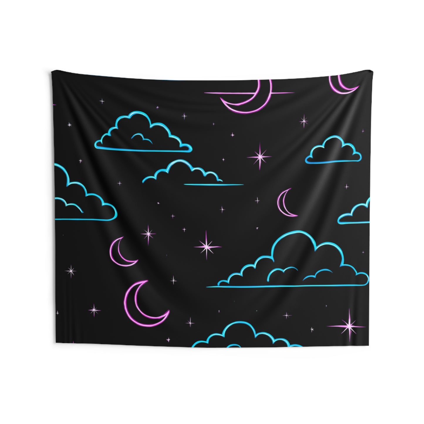 Celestial Cloud Wall Tapestry - Dreamy Decor, Bohemian Home, Starry Night Art, Bedroom Aesthetic, Festival Wall Hanging