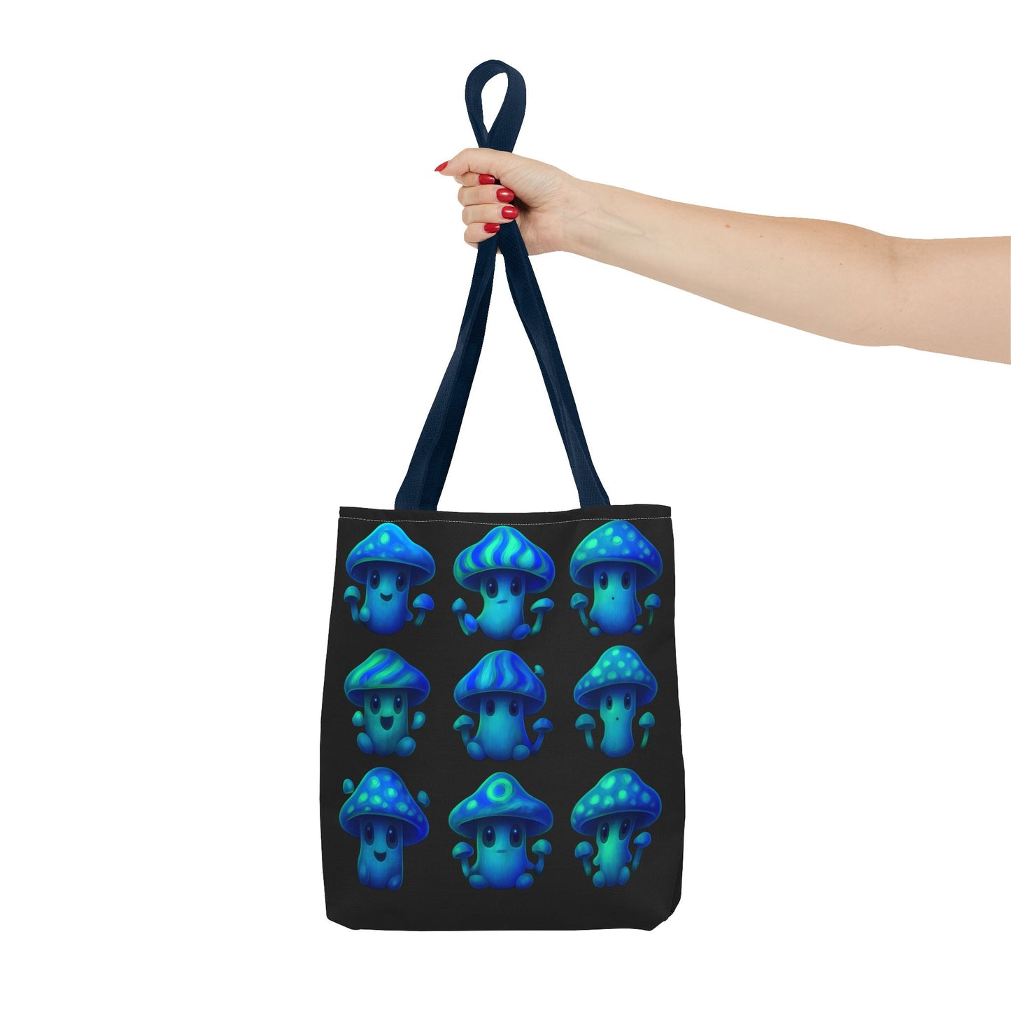 Blue Neon Mushroom Tote Bag – Bold, Trippy, and Perfectly Unique