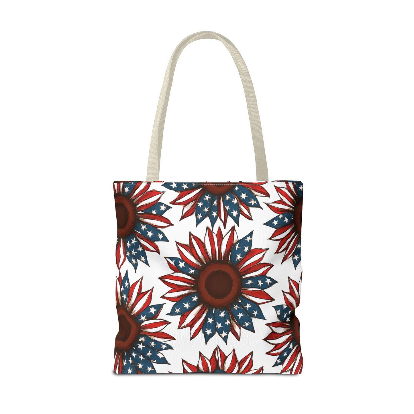 Patriotic Sunflower Tote Bag, Floral Beach Bag, Summer Shopping Tote, Gift for Her, USA Theme Accessories, Fourth of July Decor