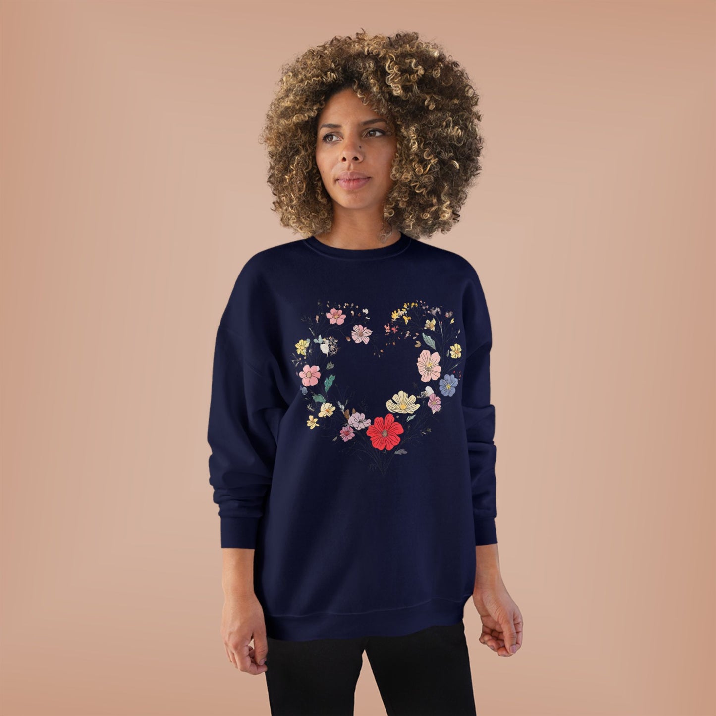Floral Heart Eco-Friendly Crewneck Sweatshirt | Unisex