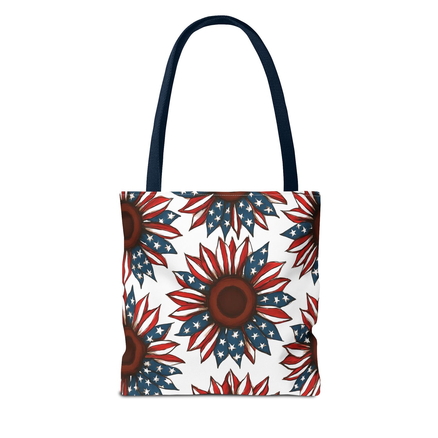 Patriotic Sunflower Tote Bag, Floral Beach Bag, Summer Shopping Tote, Gift for Her, USA Theme Accessories, Fourth of July Decor