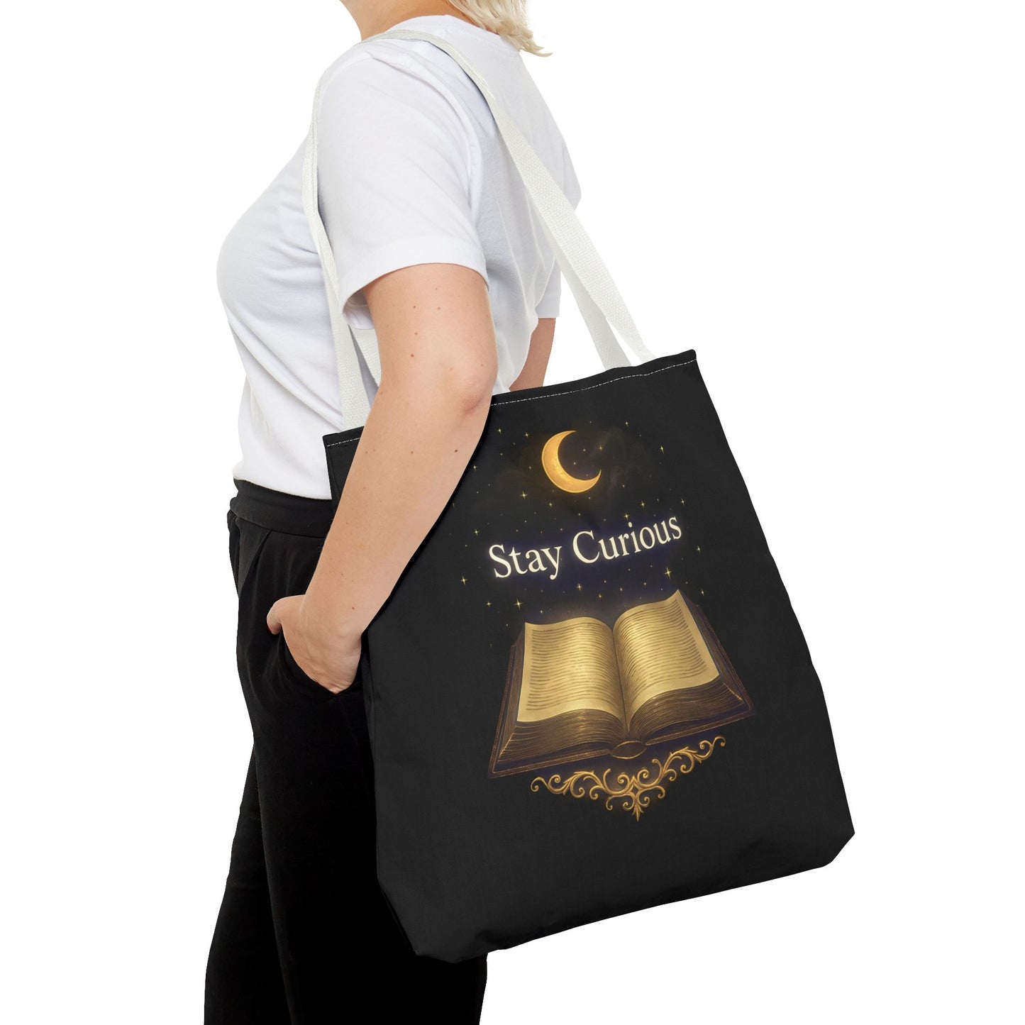 Book Lover's Tote Bag, Stay Curious Inspiration, Literary Gift, Reading Accessory, Library Lover's Carryall