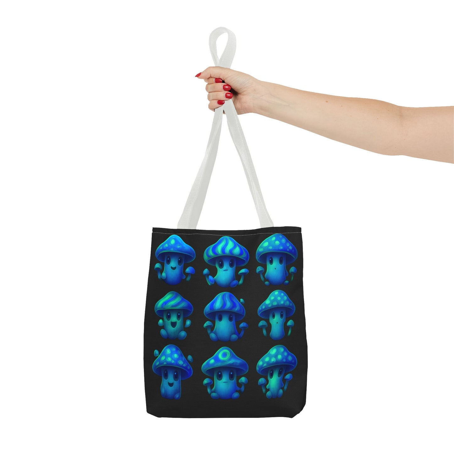 Blue Neon Mushroom Tote Bag – Bold, Trippy, and Perfectly Unique