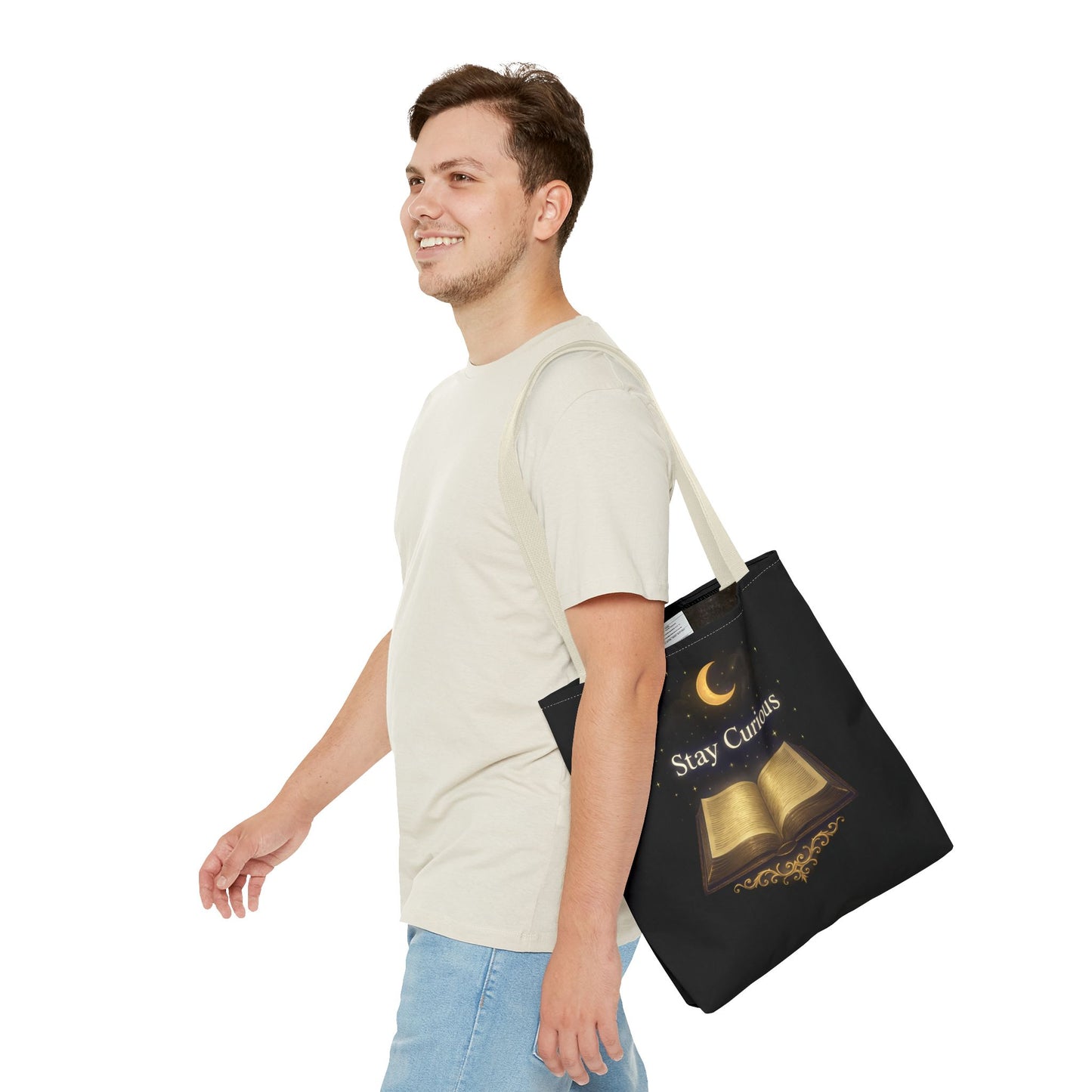 Book Lover's Tote Bag, Stay Curious Inspiration, Literary Gift, Reading Accessory, Library Lover's Carryall