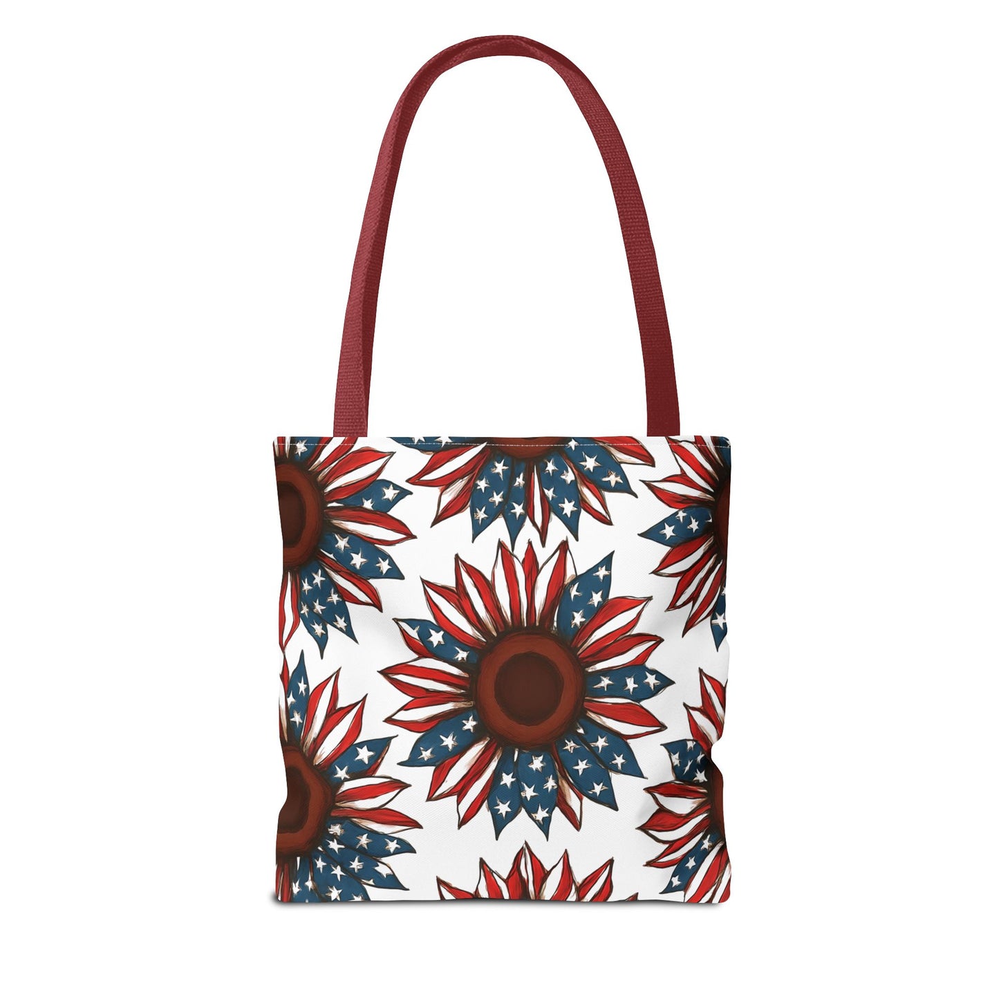 Patriotic Sunflower Tote Bag, Floral Beach Bag, Summer Shopping Tote, Gift for Her, USA Theme Accessories, Fourth of July Decor