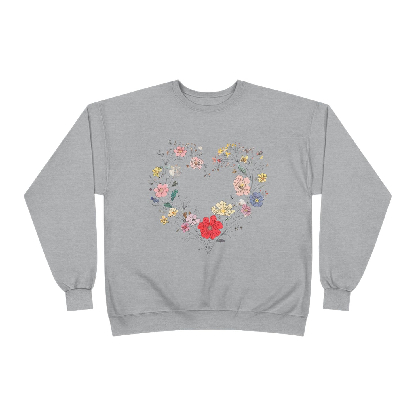 Floral Heart Eco-Friendly Crewneck Sweatshirt | Unisex