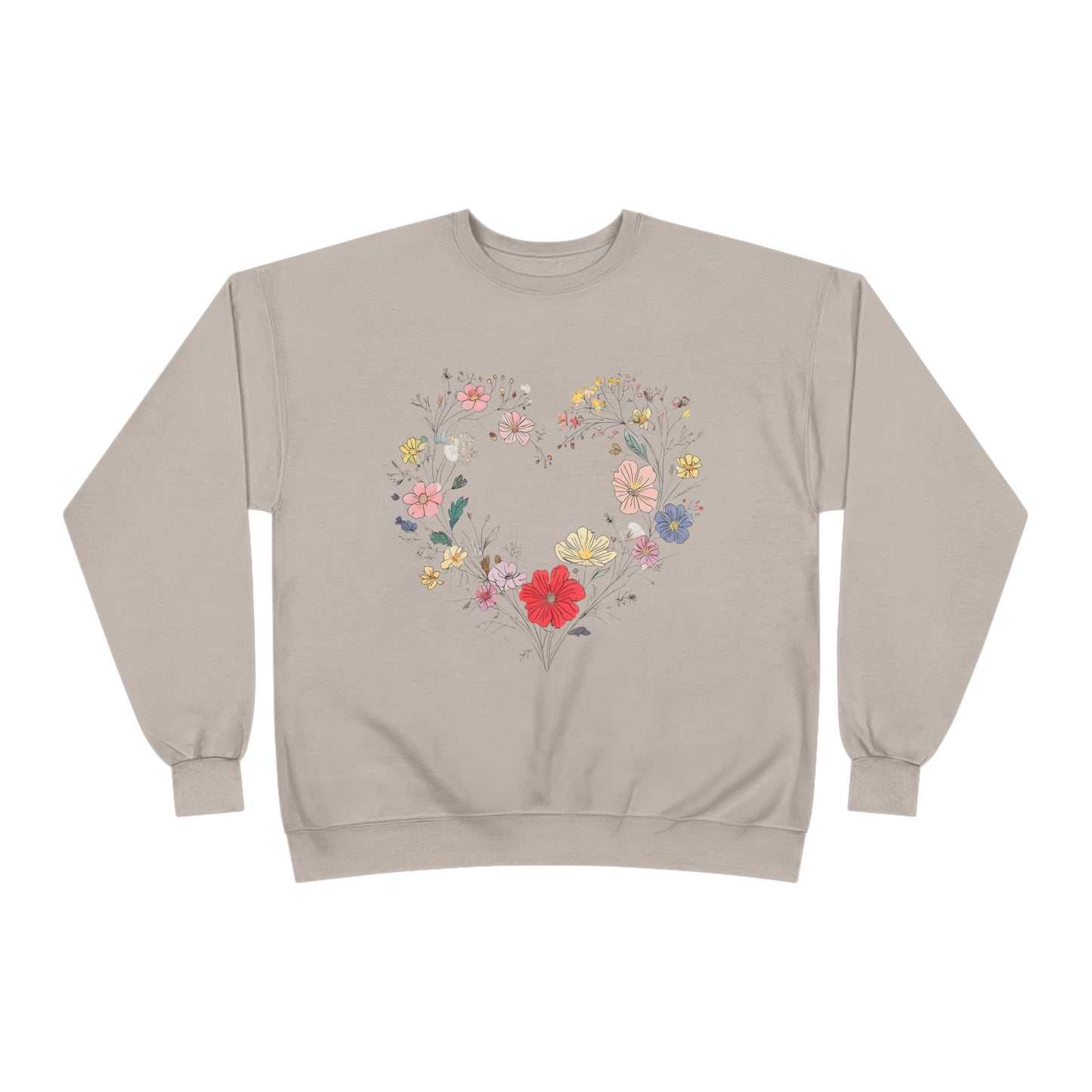 Floral Heart Eco-Friendly Crewneck Sweatshirt | Unisex