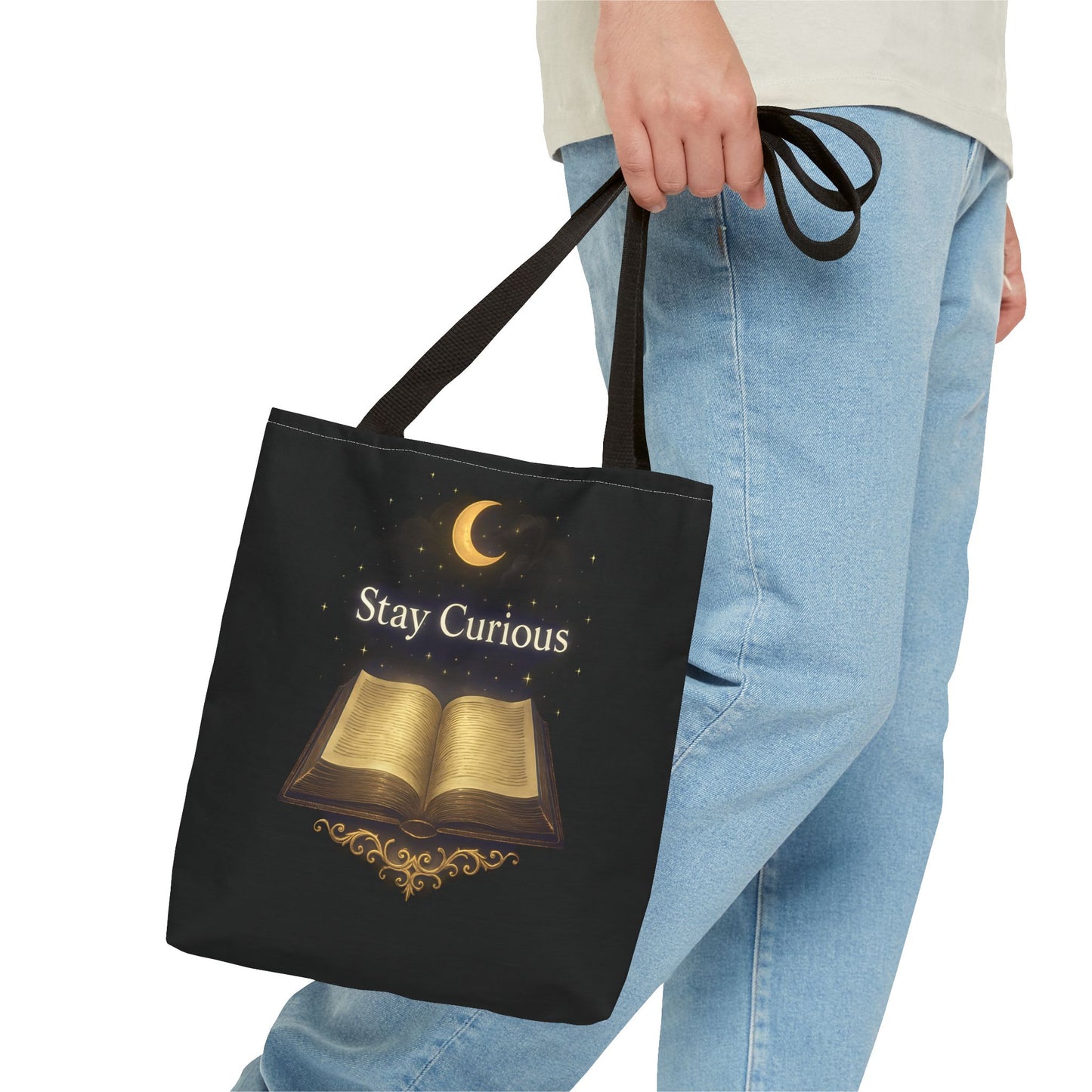 Book Lover's Tote Bag, Stay Curious Inspiration, Literary Gift, Reading Accessory, Library Lover's Carryall