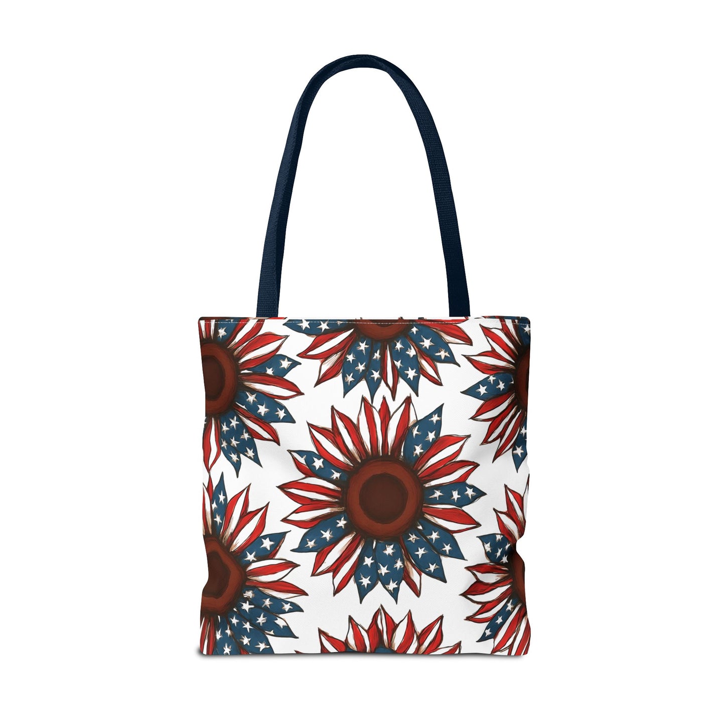 Patriotic Sunflower Tote Bag, Floral Beach Bag, Summer Shopping Tote, Gift for Her, USA Theme Accessories, Fourth of July Decor