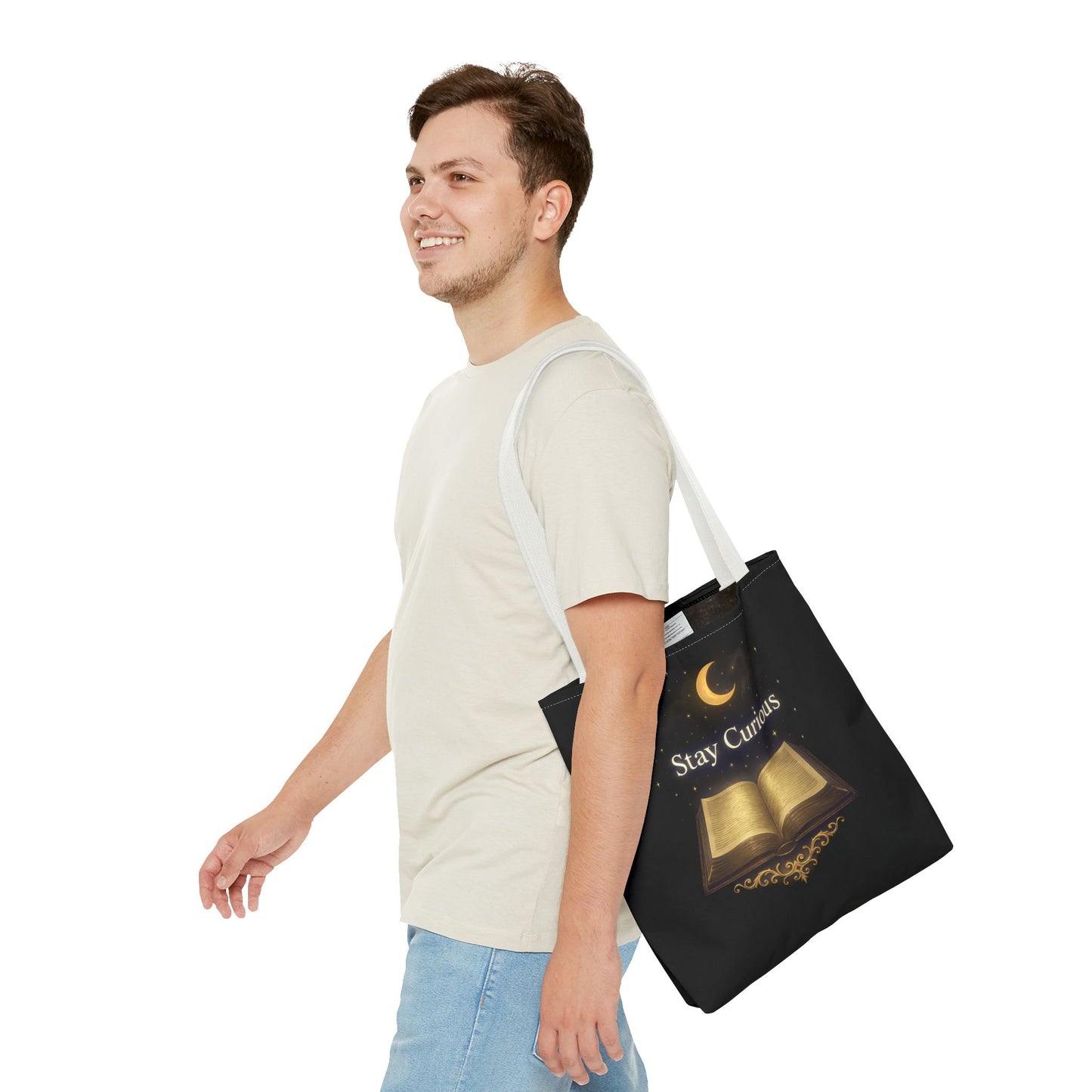 Book Lover's Tote Bag, Stay Curious Inspiration, Literary Gift, Reading Accessory, Library Lover's Carryall