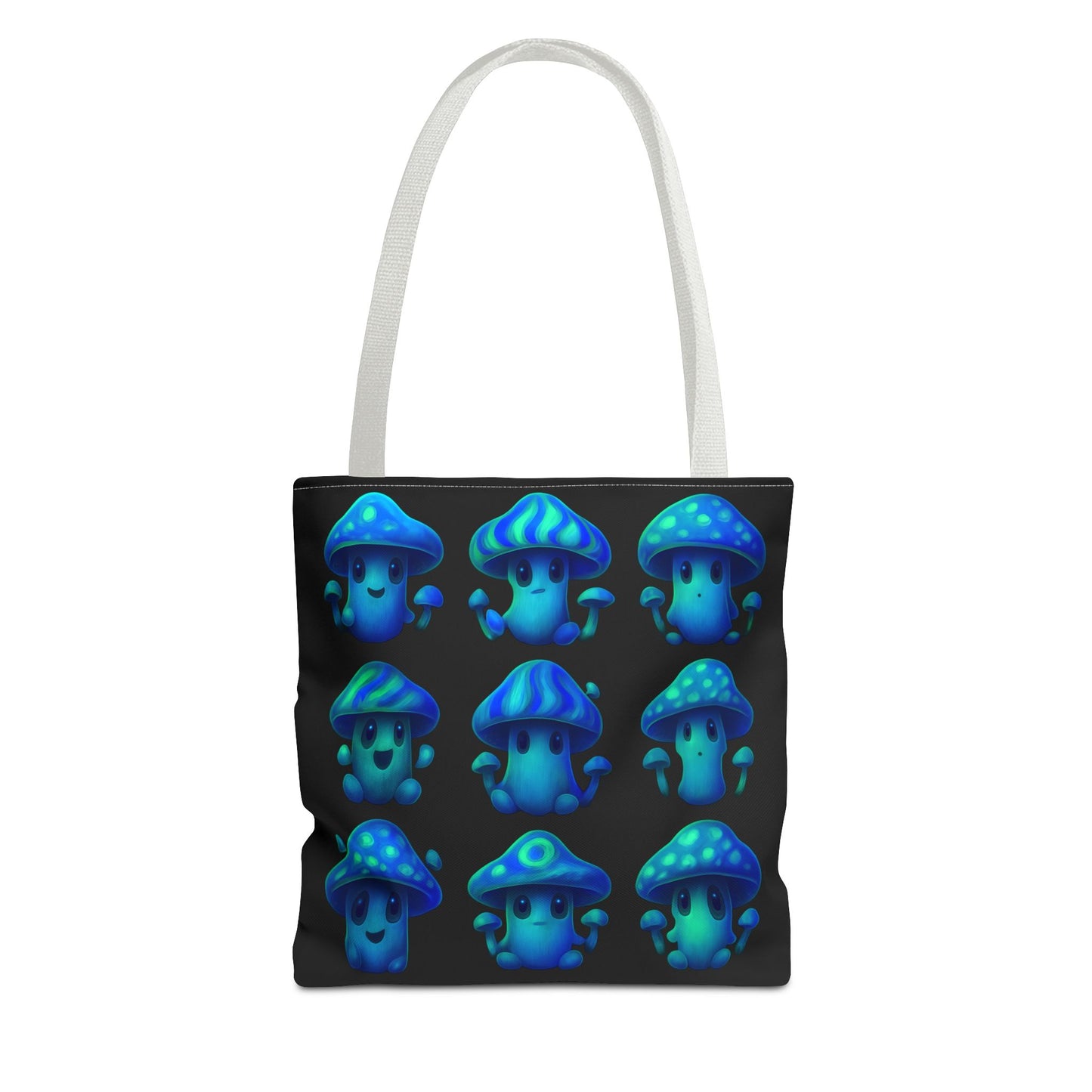 Blue Neon Mushroom Tote Bag – Bold, Trippy, and Perfectly Unique