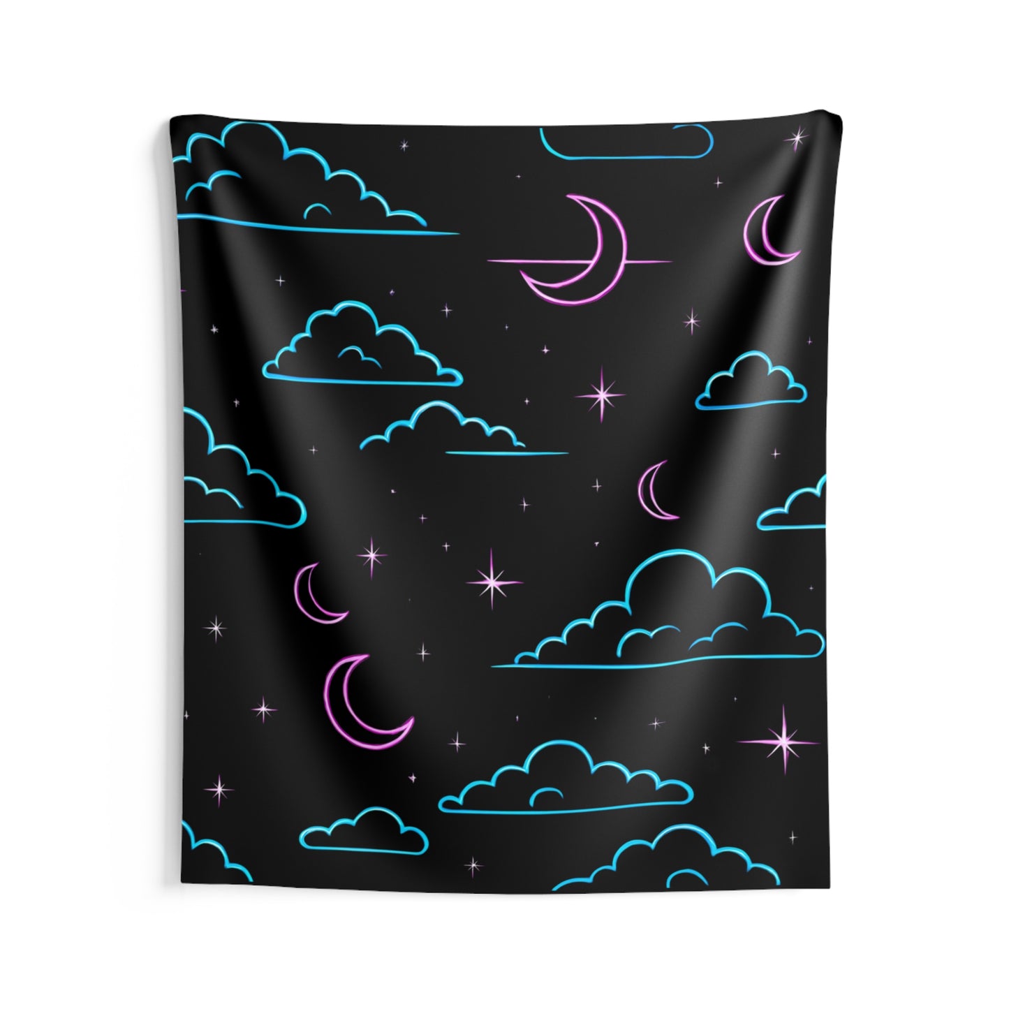 Celestial Cloud Wall Tapestry - Dreamy Decor, Bohemian Home, Starry Night Art, Bedroom Aesthetic, Festival Wall Hanging