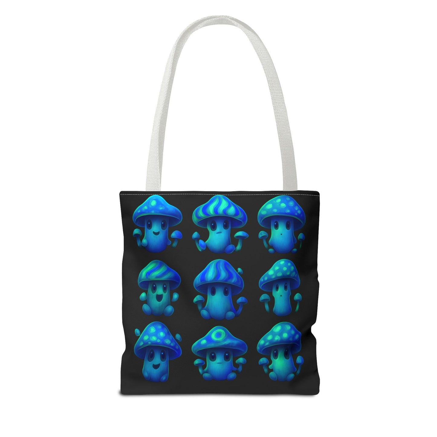 Blue Neon Mushroom Tote Bag – Bold, Trippy, and Perfectly Unique