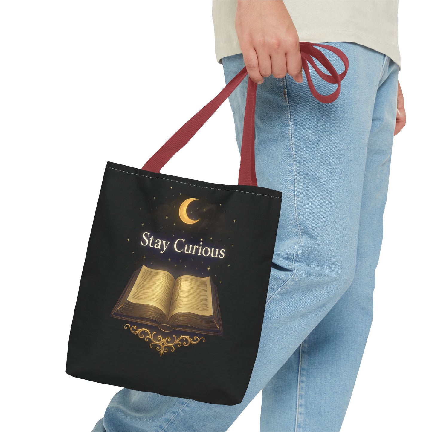 Book Lover's Tote Bag, Stay Curious Inspiration, Literary Gift, Reading Accessory, Library Lover's Carryall