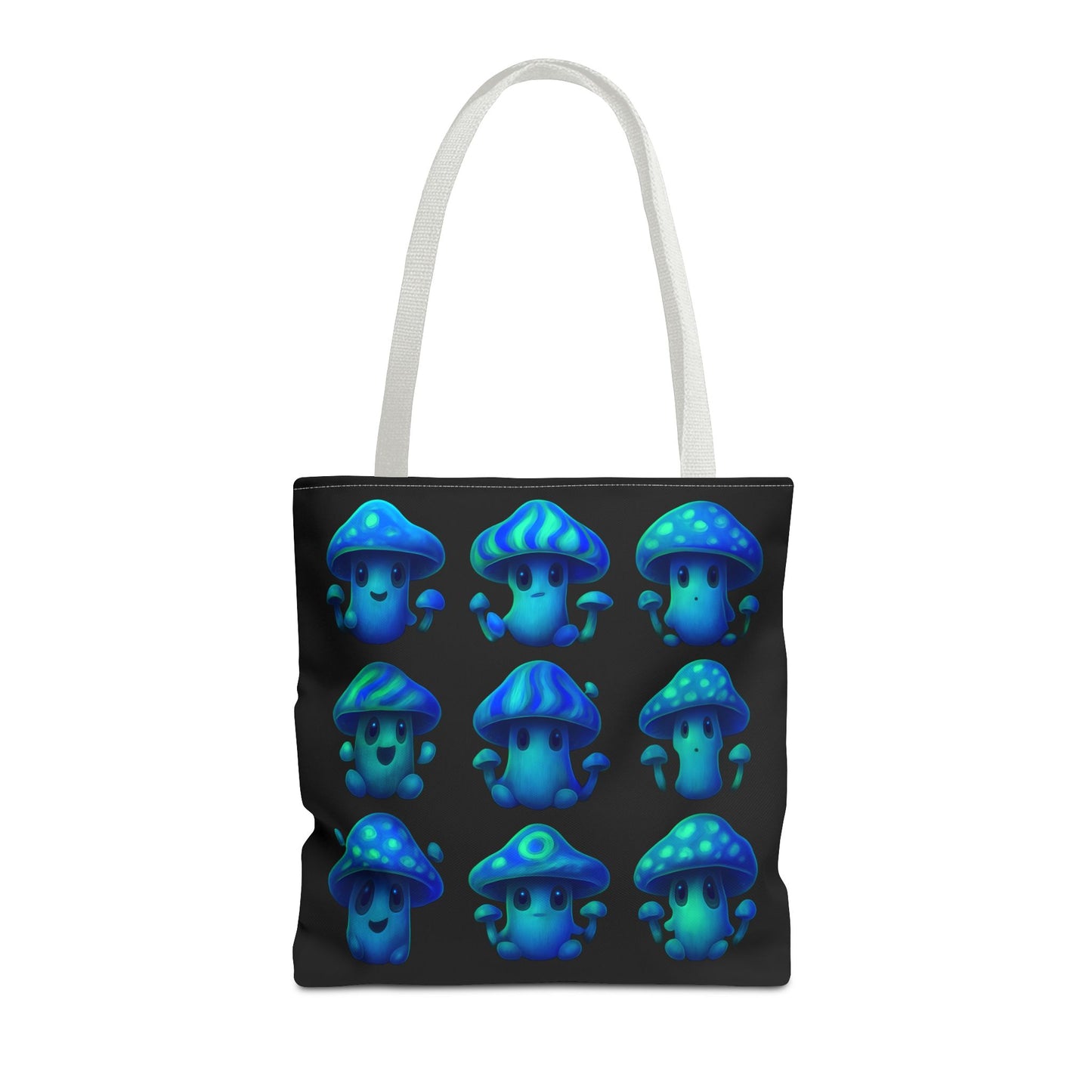 Blue Neon Mushroom Tote Bag – Bold, Trippy, and Perfectly Unique