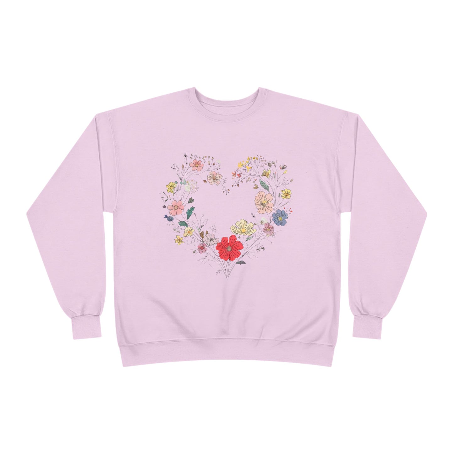 Floral Heart Eco-Friendly Crewneck Sweatshirt | Unisex