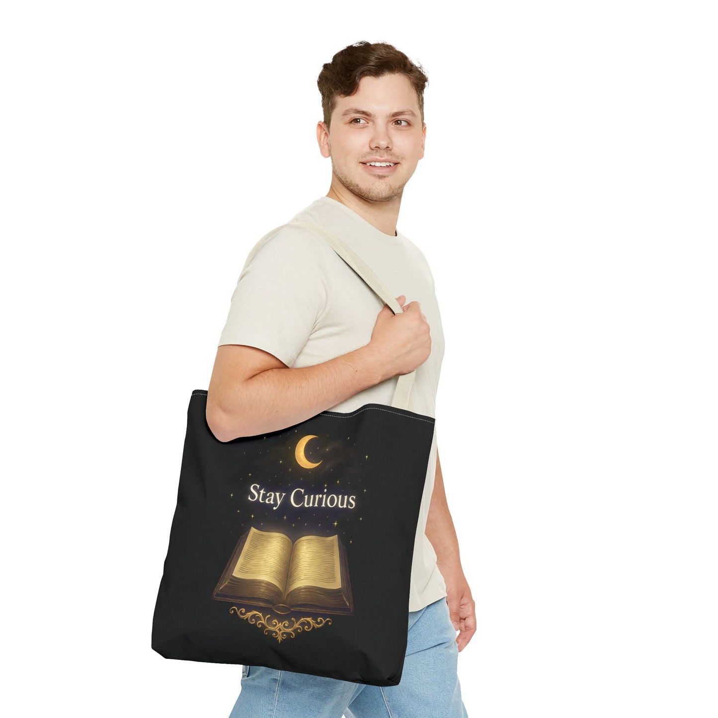 Book Lover's Tote Bag, Stay Curious Inspiration, Literary Gift, Reading Accessory, Library Lover's Carryall