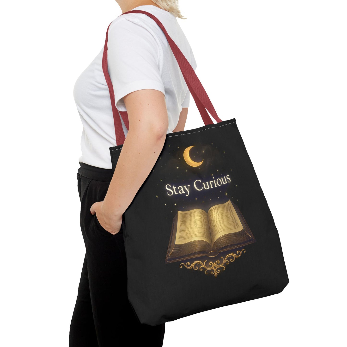 Book Lover's Tote Bag, Stay Curious Inspiration, Literary Gift, Reading Accessory, Library Lover's Carryall