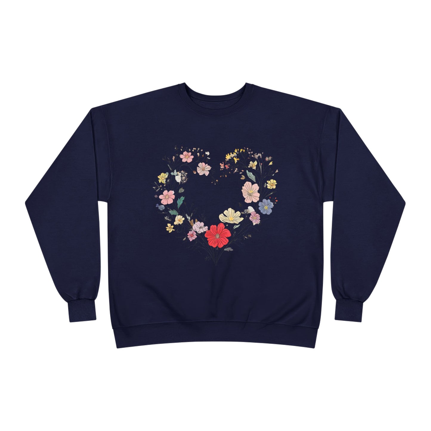 Floral Heart Eco-Friendly Crewneck Sweatshirt | Unisex