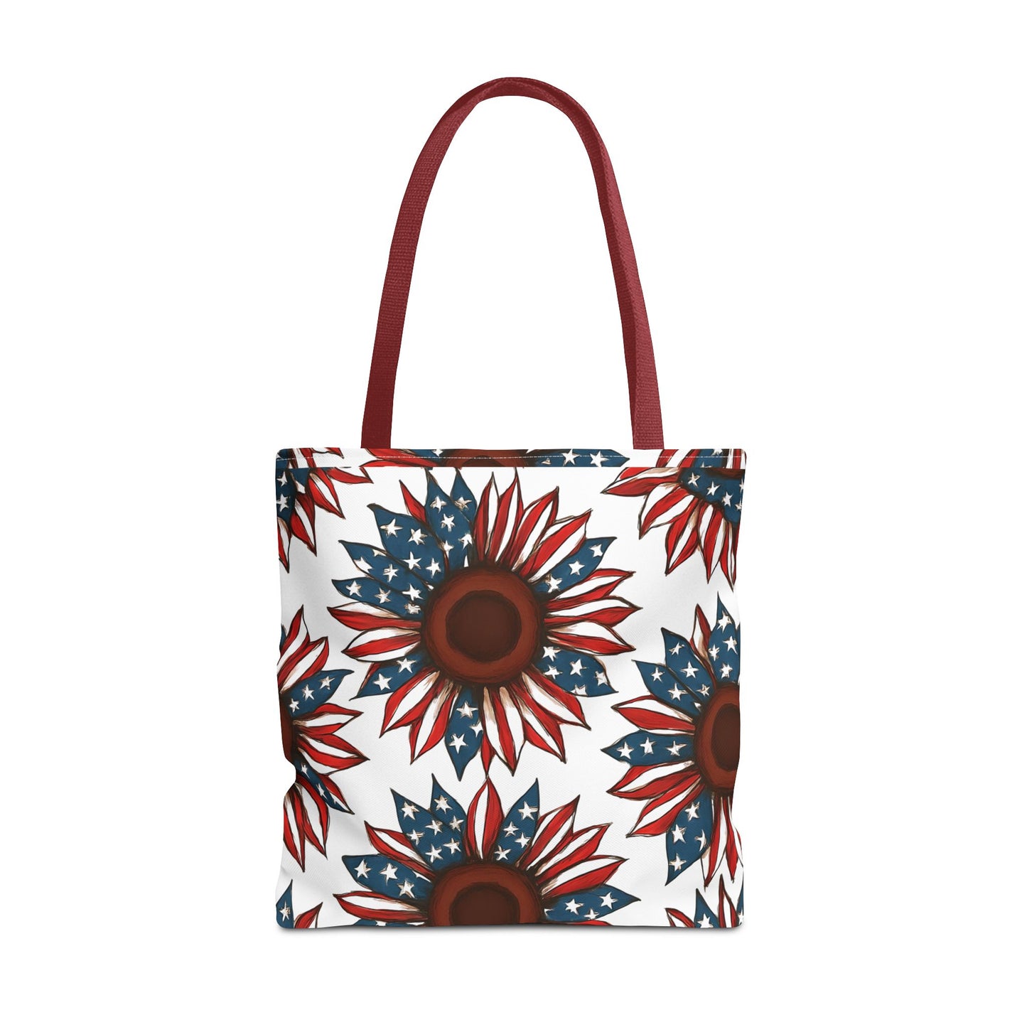 Patriotic Sunflower Tote Bag, Floral Beach Bag, Summer Shopping Tote, Gift for Her, USA Theme Accessories, Fourth of July Decor