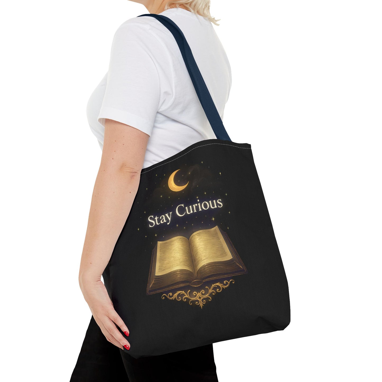 Book Lover's Tote Bag, Stay Curious Inspiration, Literary Gift, Reading Accessory, Library Lover's Carryall