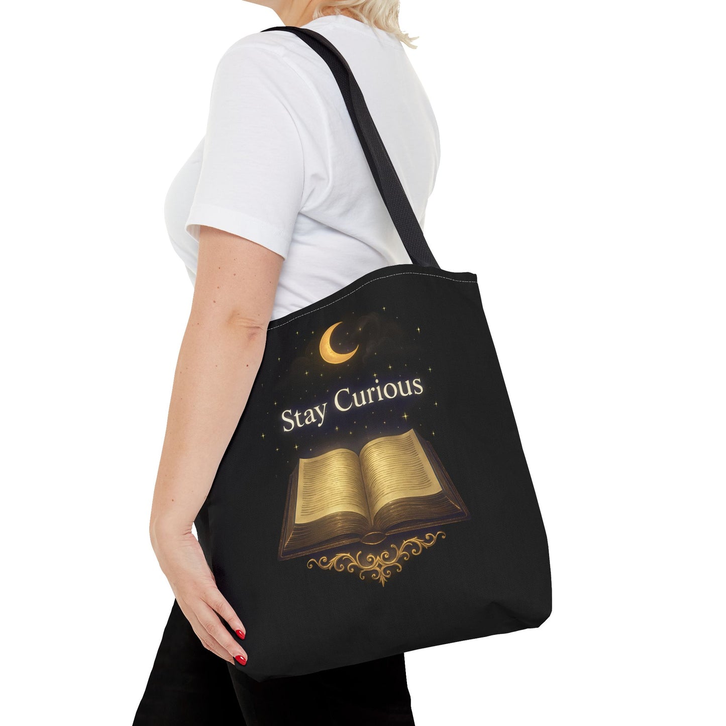 Book Lover's Tote Bag, Stay Curious Inspiration, Literary Gift, Reading Accessory, Library Lover's Carryall