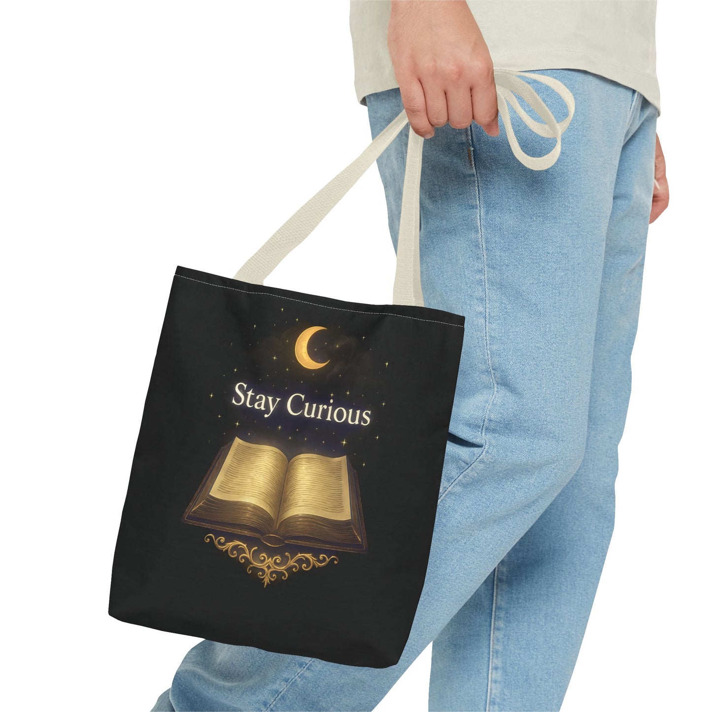 Book Lover's Tote Bag, Stay Curious Inspiration, Literary Gift, Reading Accessory, Library Lover's Carryall