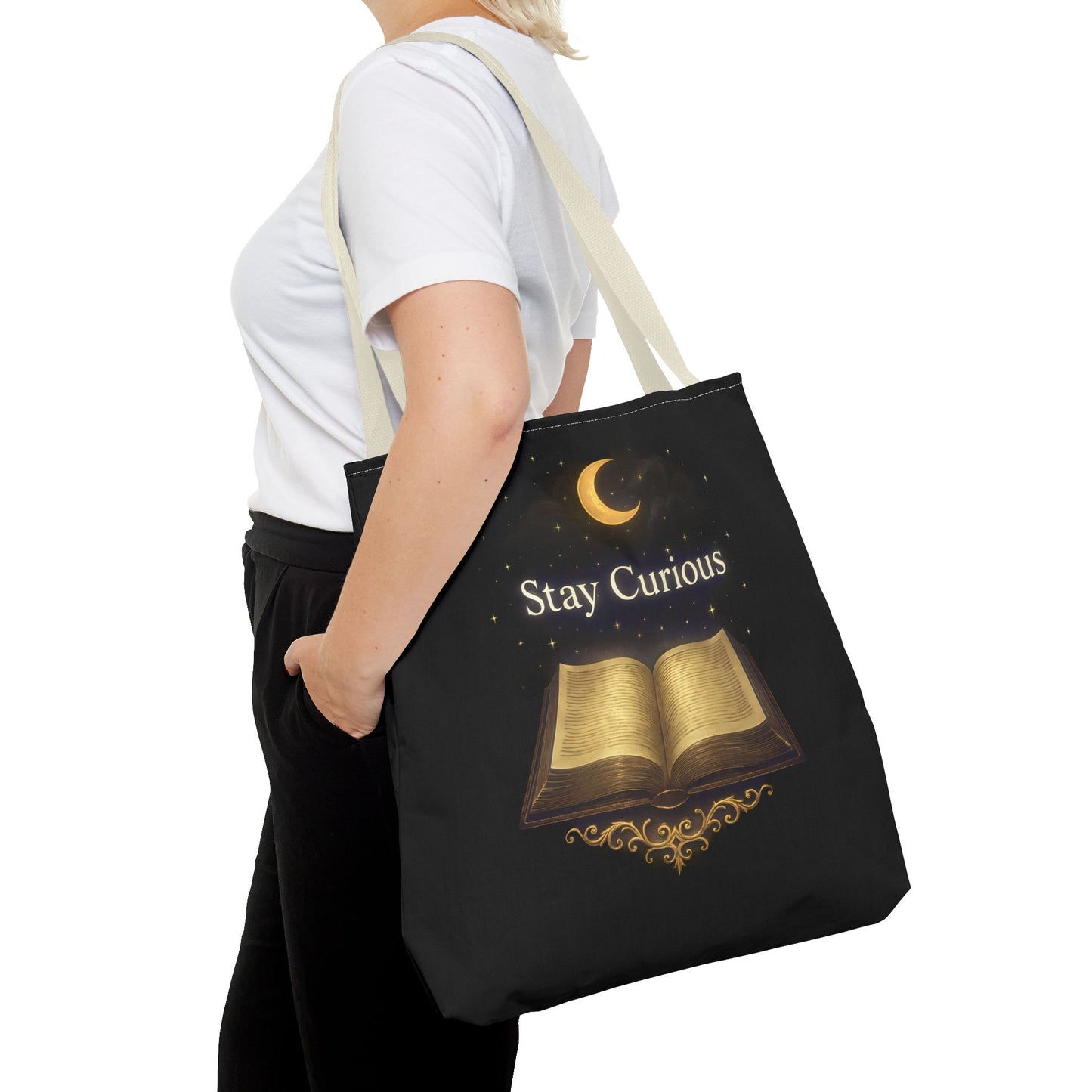 Book Lover's Tote Bag, Stay Curious Inspiration, Literary Gift, Reading Accessory, Library Lover's Carryall