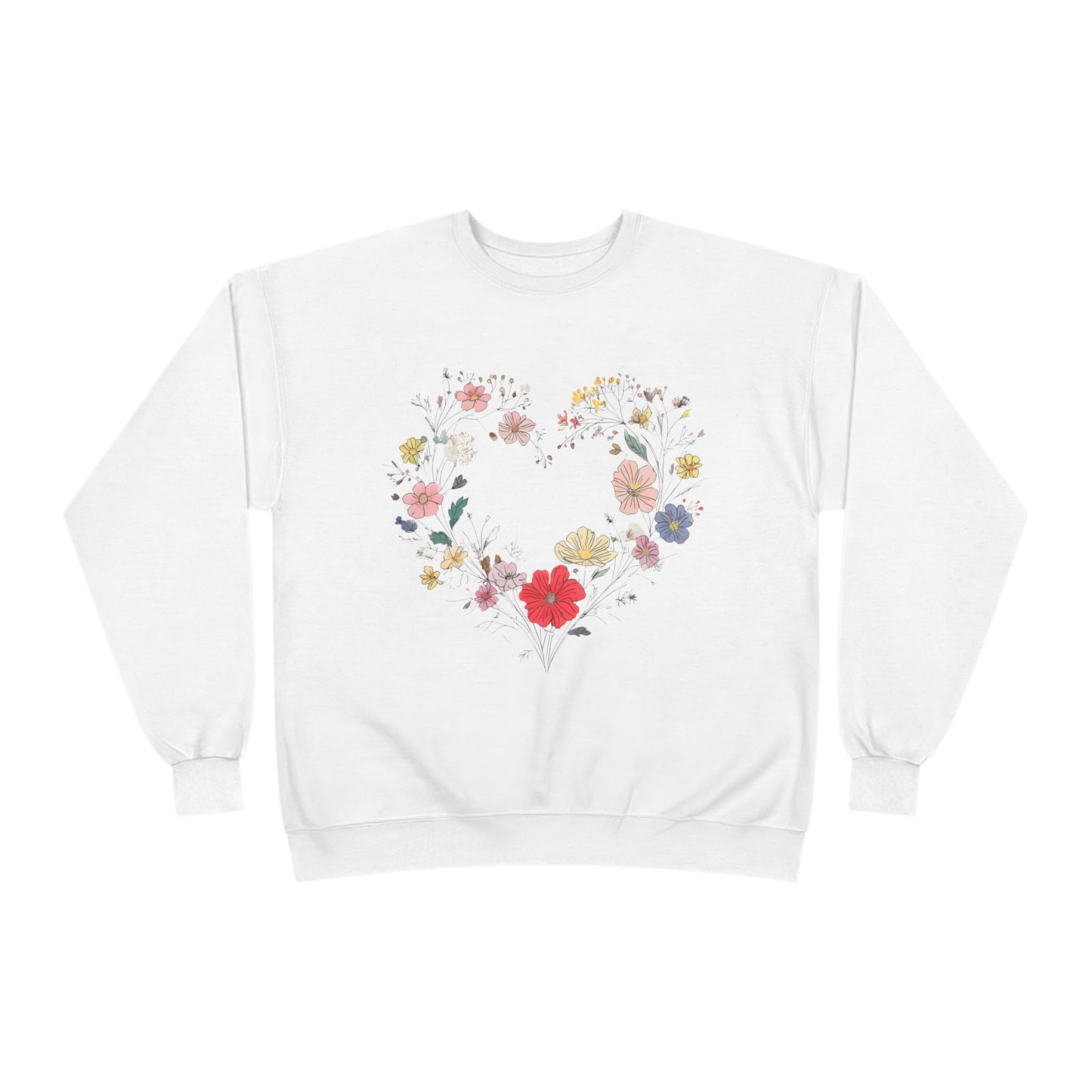 Floral Heart Eco-Friendly Crewneck Sweatshirt | Unisex