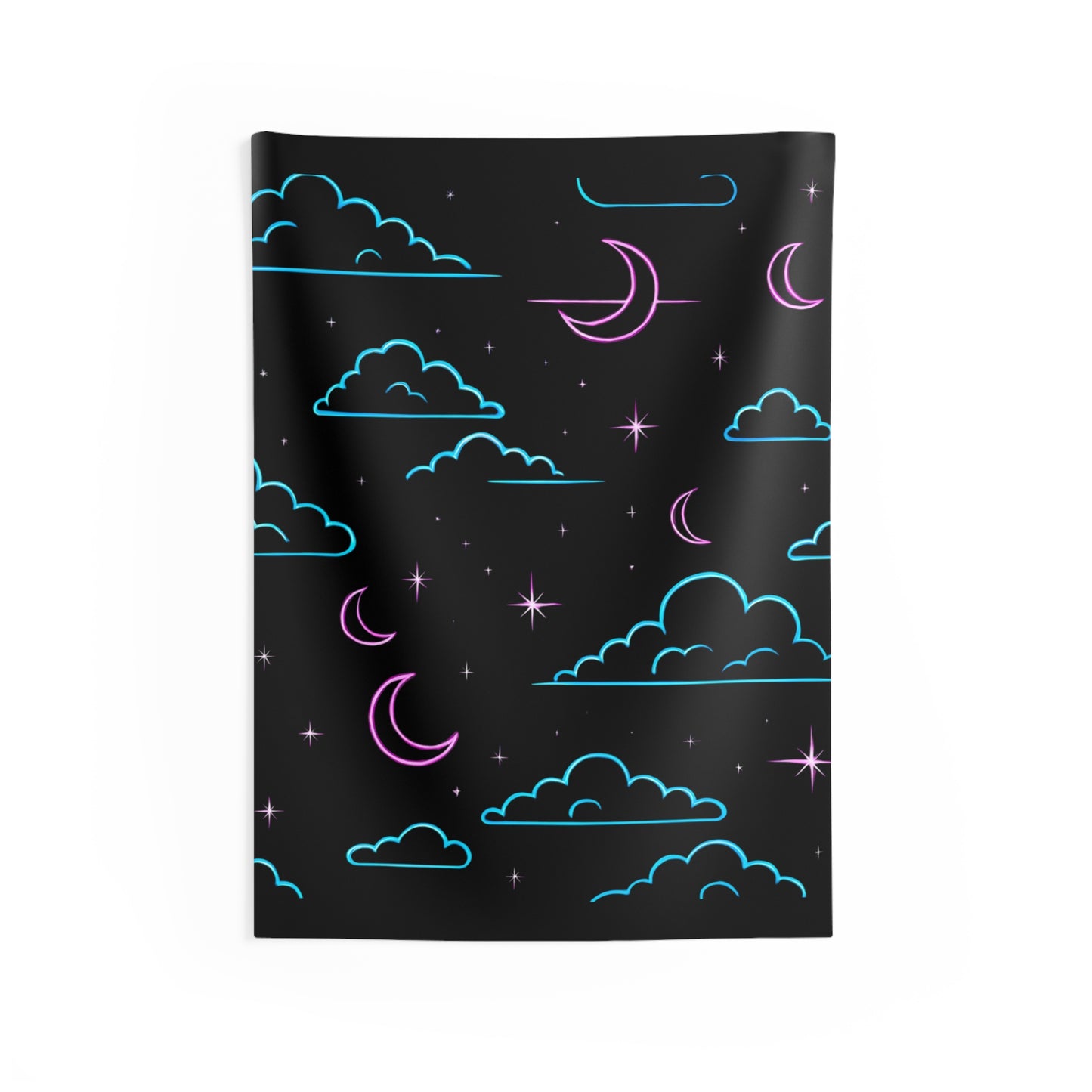Celestial Cloud Wall Tapestry - Dreamy Decor, Bohemian Home, Starry Night Art, Bedroom Aesthetic, Festival Wall Hanging