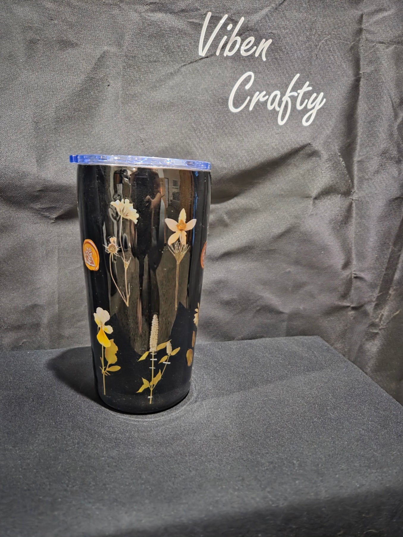 20 Oz Stainless Steel Black base flower cup