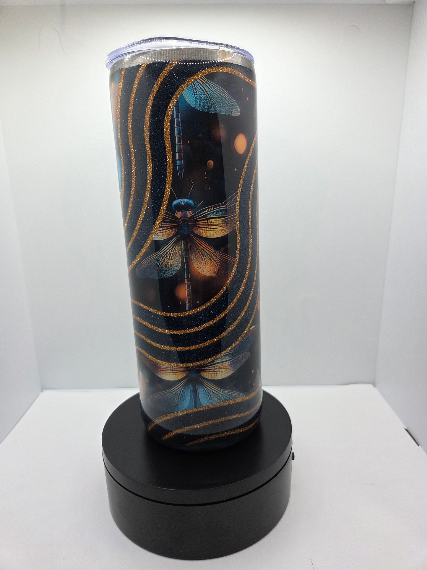Blue and Gold Dragonfly 20oz Stainless steel cup