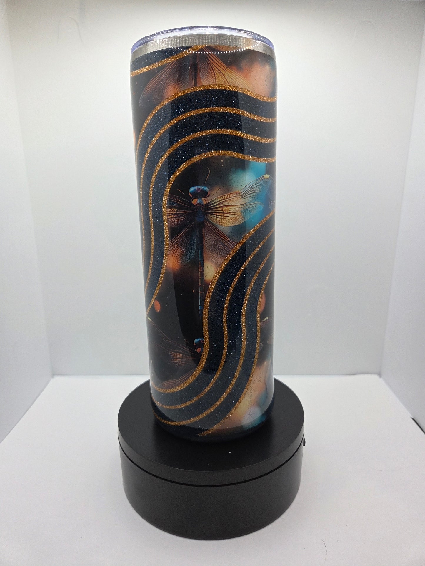 Blue and Gold Dragonfly 20oz Stainless steel cup