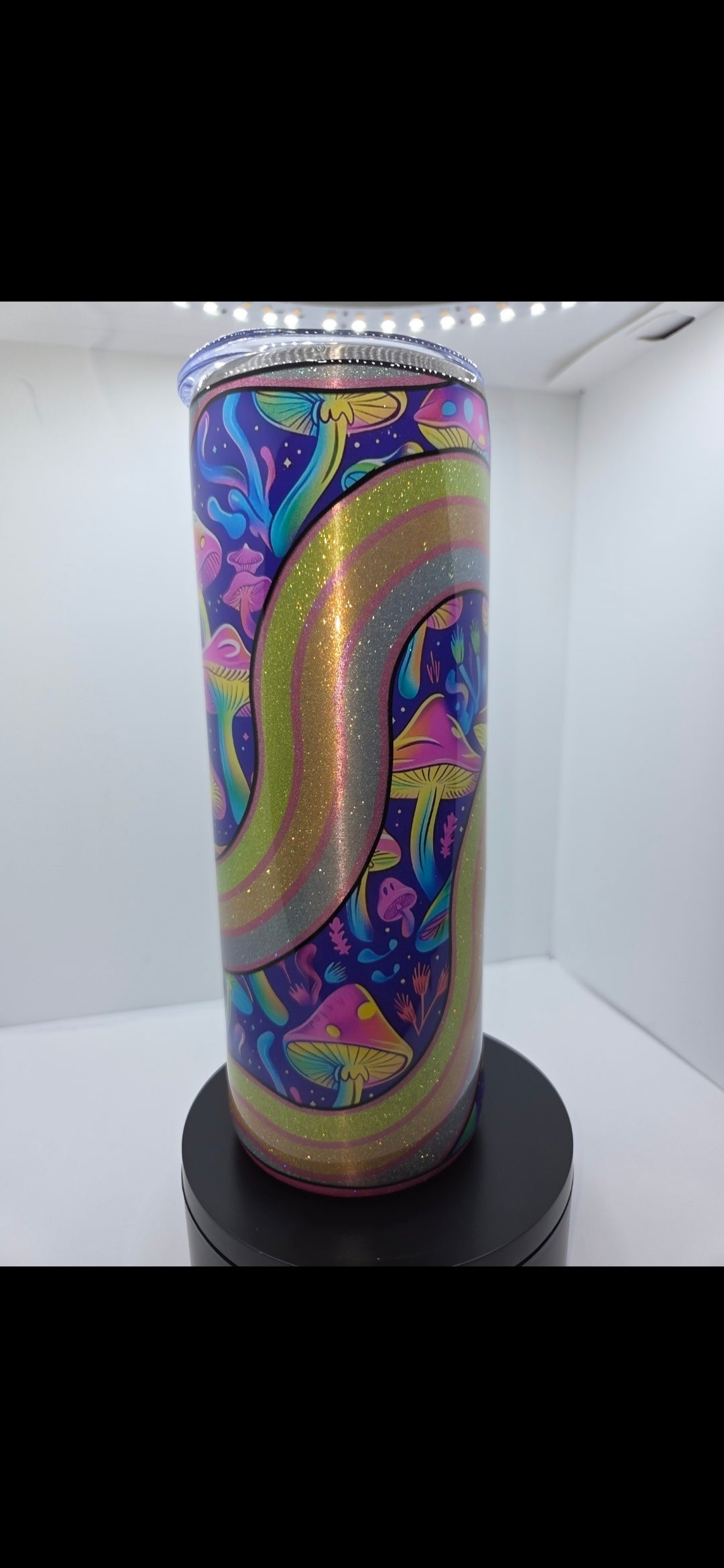Neon Mushrooms 20 oz Stainless Steel cup