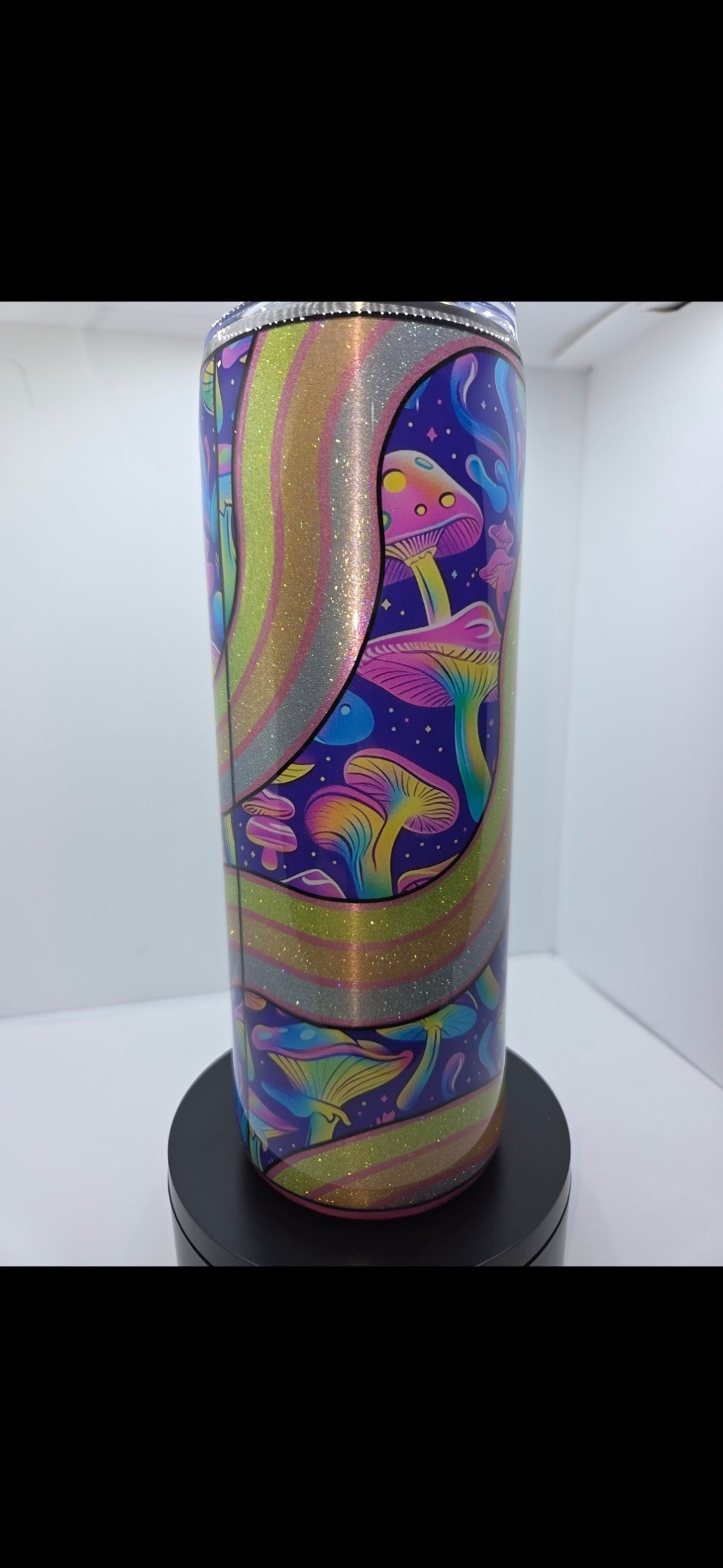 Neon Mushrooms 20 oz Stainless Steel cup