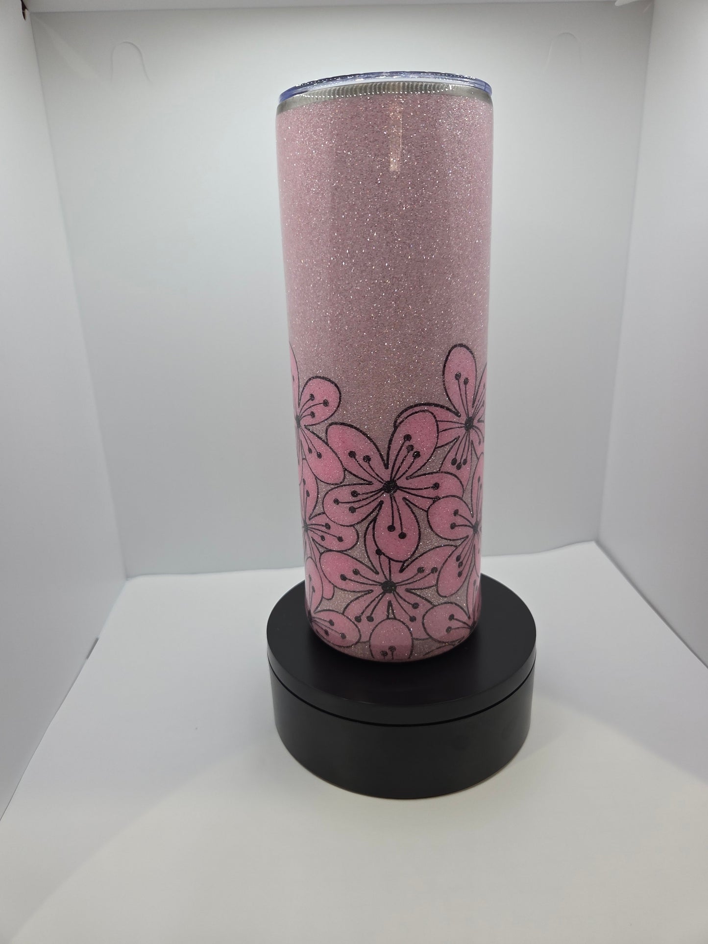 Pink Flowers 20oz Stainless steel cup