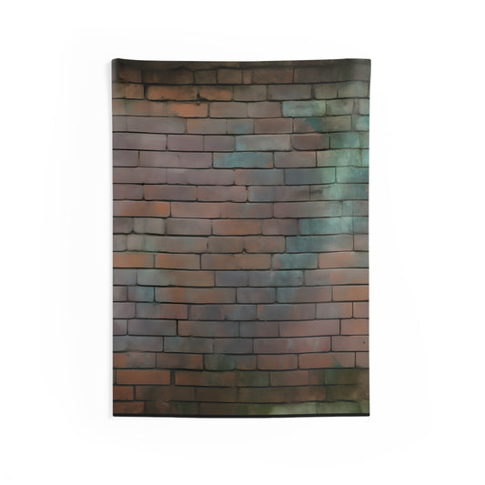 Rustic Brick Wall Tapestry | Boho Decor, Wall Art, Home Aesthetic, Living Room Style, Cozy Room Accents