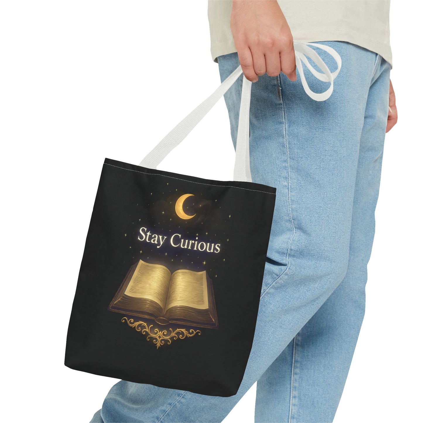Book Lover's Tote Bag, Stay Curious Inspiration, Literary Gift, Reading Accessory, Library Lover's Carryall