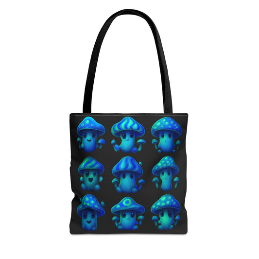 Blue Neon Mushroom Tote Bag – Bold, Trippy, and Perfectly Unique
