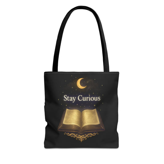 Book Lover's Tote Bag, Stay Curious Inspiration, Literary Gift, Reading Accessory, Library Lover's Carryall