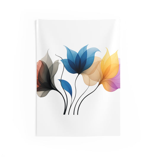 Colorful Floral Indoor Wall Tapestry, Boho Decor, Floral Wall Art, Home Decor, Living Room Wall Hanging, Gift for Her