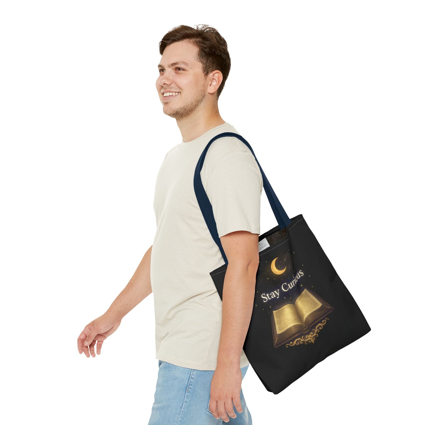 Book Lover's Tote Bag, Stay Curious Inspiration, Literary Gift, Reading Accessory, Library Lover's Carryall